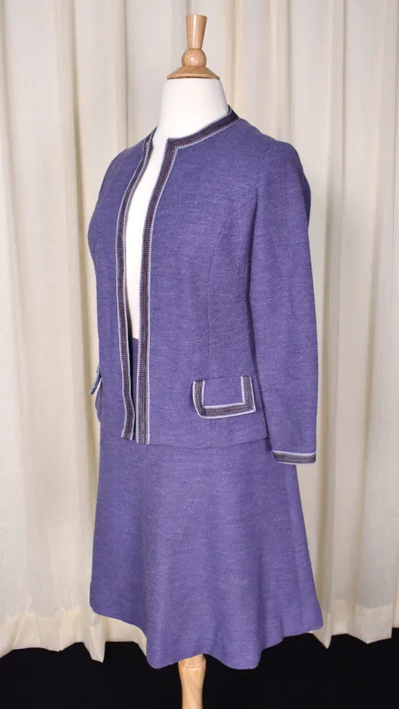 1960s Purple Skirt Suit Set
