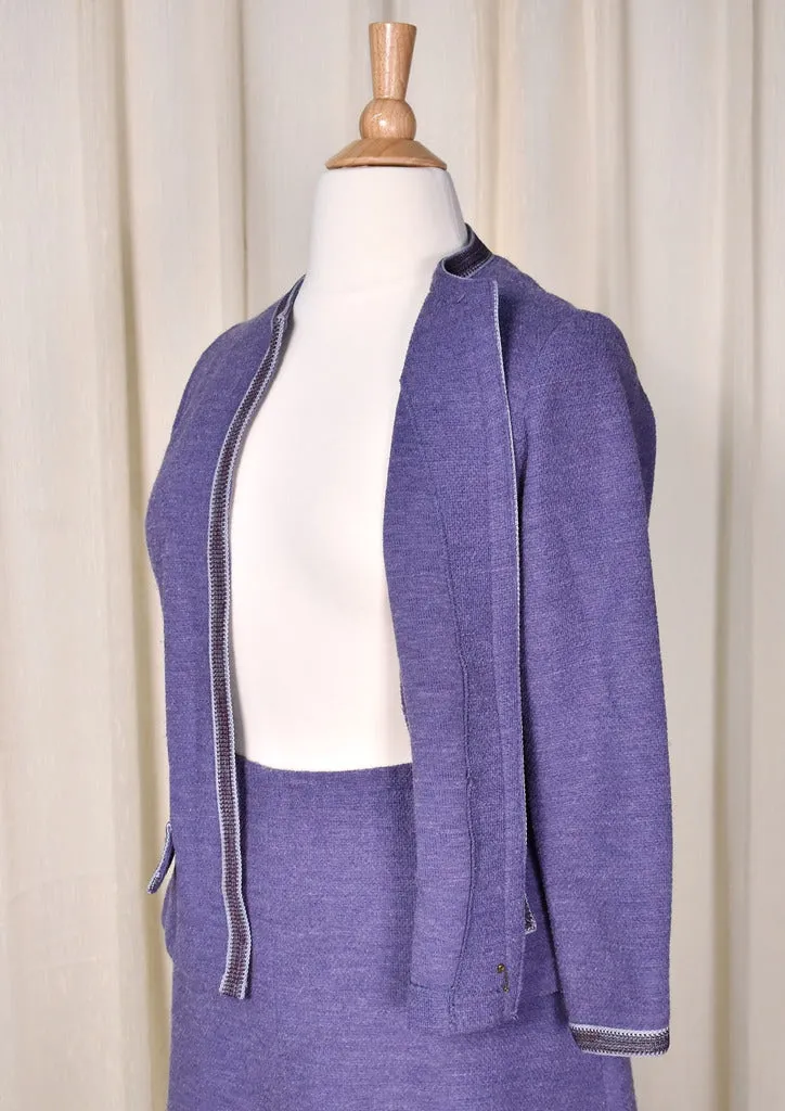 1960s Purple Skirt Suit Set