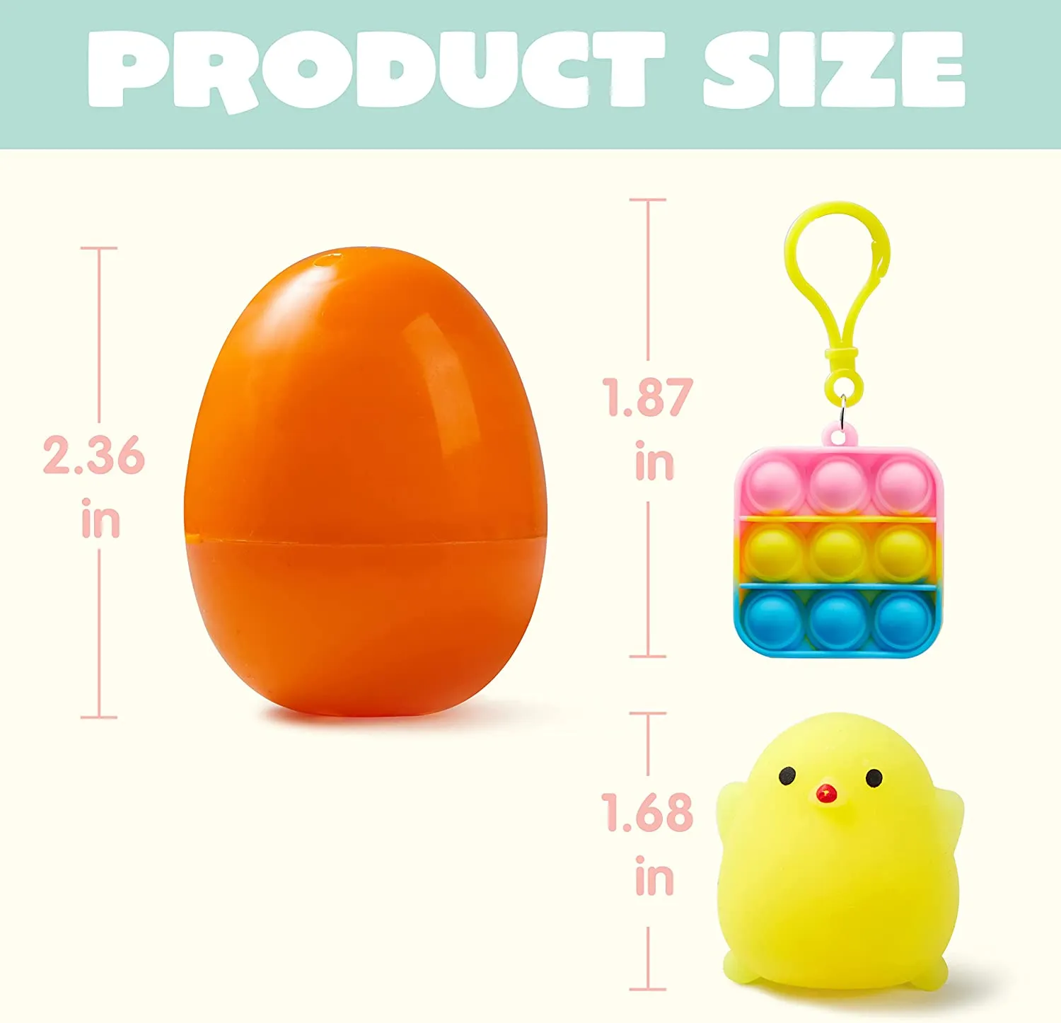 24Pcs Assorted Toys Prefilled Easter Eggs 2.36in