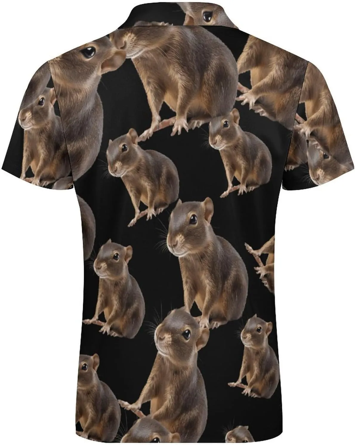 Agouti Animal Trendy Polo Shirts for Men Short Sleeve Lapel Collar Zipper T-Shirts Outdoor Sports