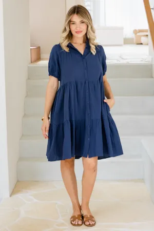 Anderson Short Sleeve Dress Navy