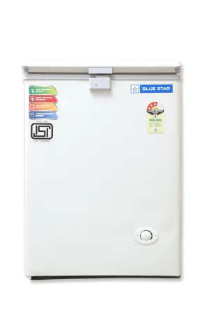 Blue Star CF3-130NEYW 130 Litre Chest Freezer (White, 3 Star, R290 Refrigerant, Single Door, Manual Defrost, Made in India)