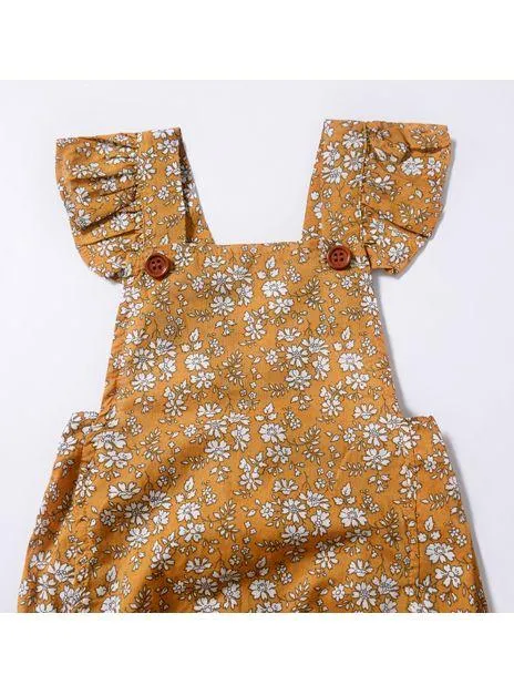 Cute Baby Girl Ruffle Sleeve Floral Onesie Bodysuit