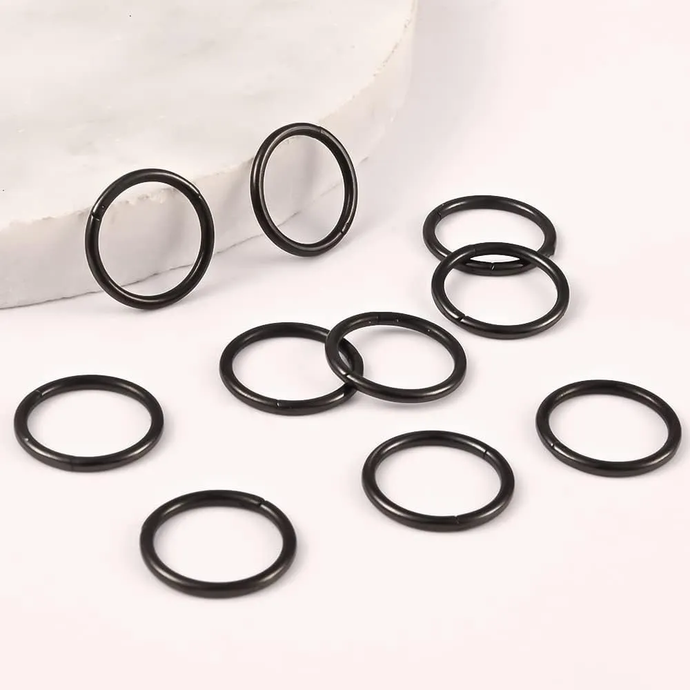 DOEARKO 10 PCS 16G Septum Nose Piercing Rings Hypoallergenic 316L Stainless Steel 0g 00g Plugs for Ears Body Piercing Jewelry
