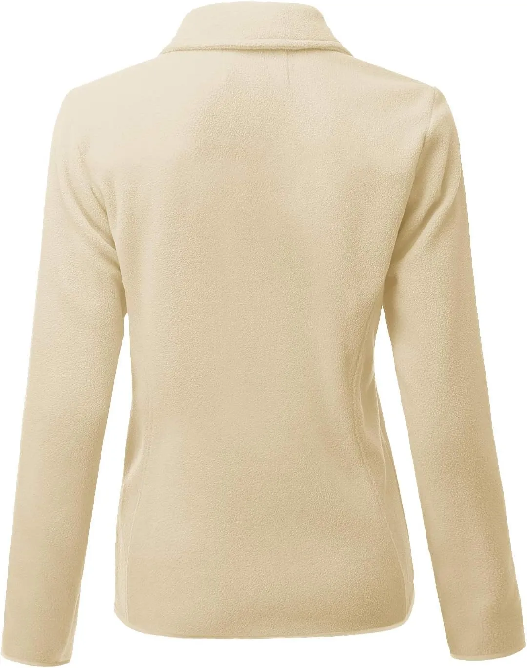 DOUBLJU Soft Polar Fleece Jacket Full Zip Long Sleeve with Side Pocket Casual Basic Lightweight Coat for Women with Plus Size
