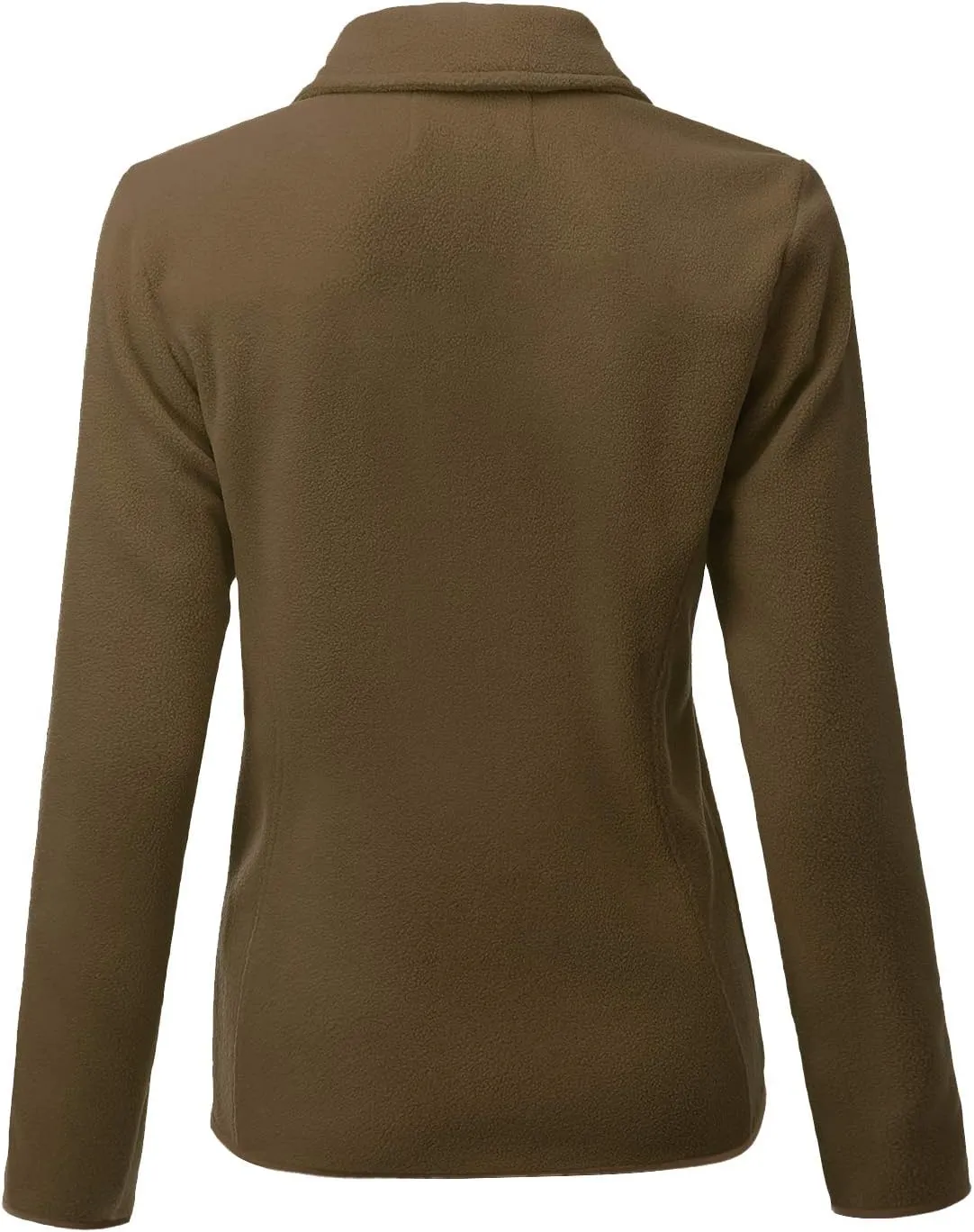 DOUBLJU Soft Polar Fleece Jacket Full Zip Long Sleeve with Side Pocket Casual Basic Lightweight Coat for Women with Plus Size