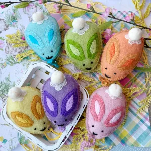 Easter Bunny Egg Ornament, 6 Pack