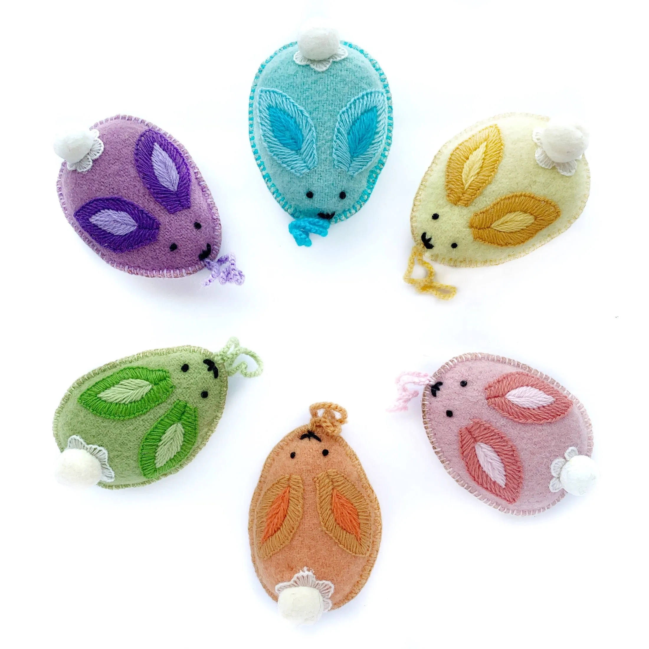 Easter Bunny Egg Ornament, 6 Pack