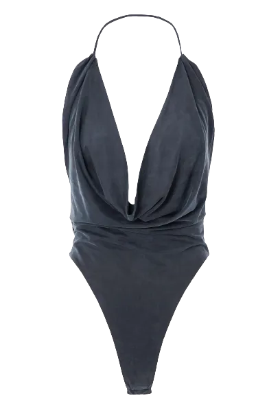 Gauge81 Black Manaus Deep V Bodysuit UK L