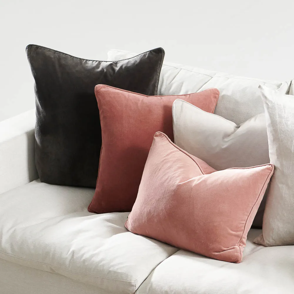Lynette Velvet Cushion - Silver Grey