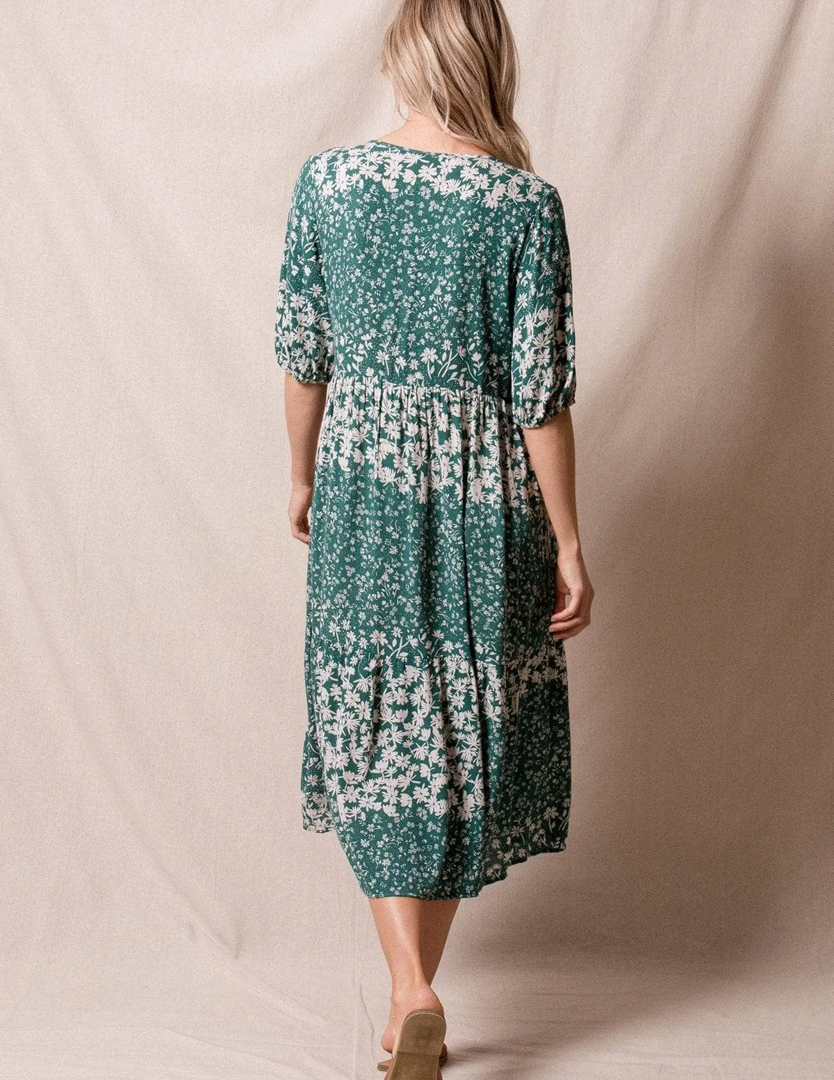 Madison Midi Dress - Evergreen
