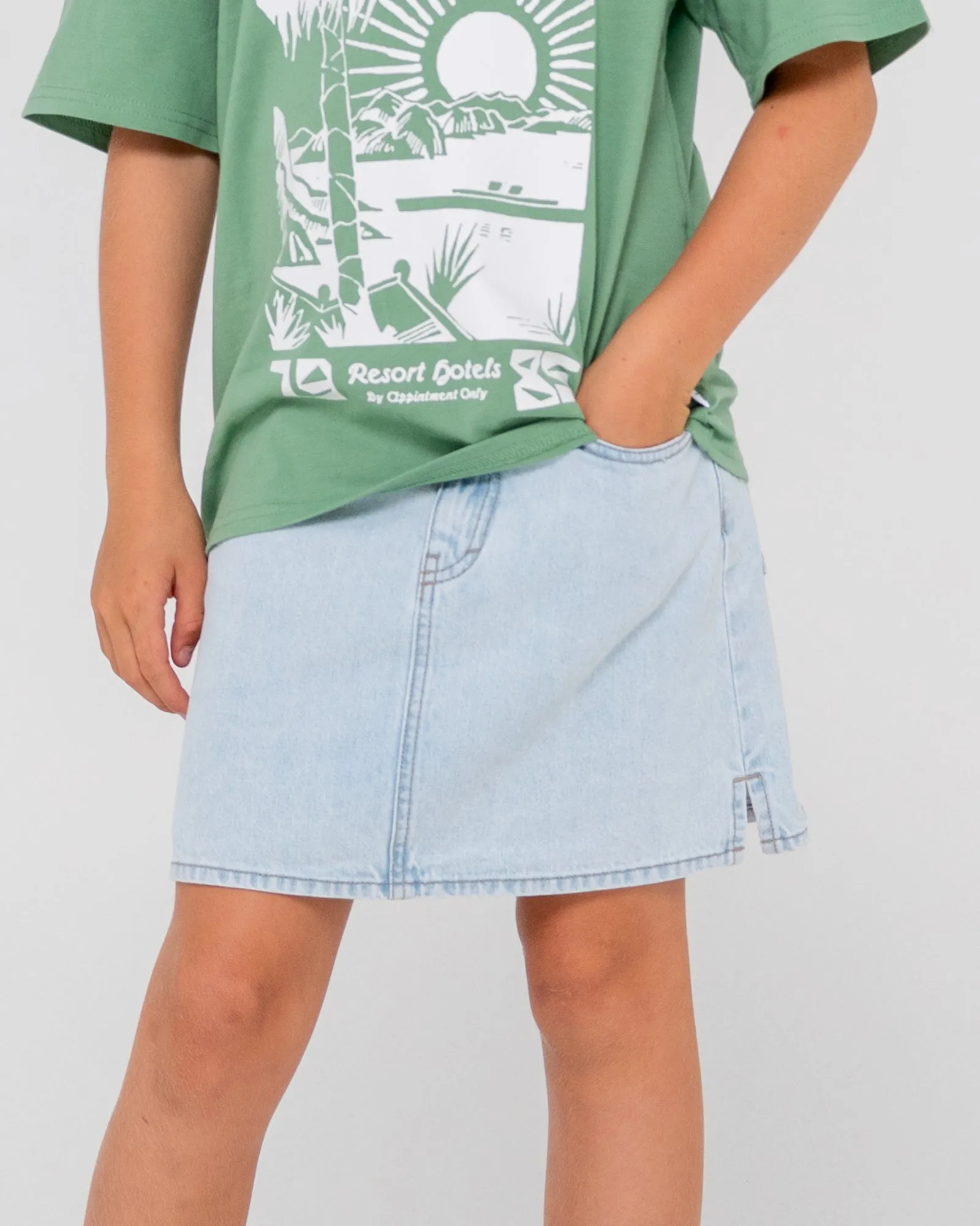Mavericks Low Rise Denim Skirt Girls
