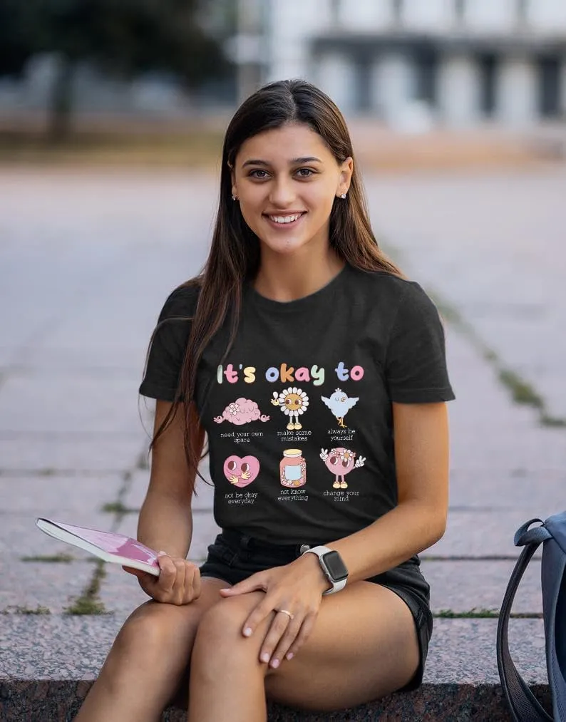 Mental Health Matters Shirt Women It's Okay to Make Some Mistakes T-Shirt Special Education Teacher Tee Tops