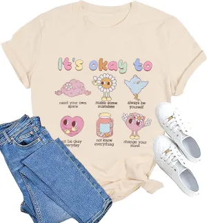 Mental Health Matters Shirt Women It's Okay to Make Some Mistakes T-Shirt Special Education Teacher Tee Tops