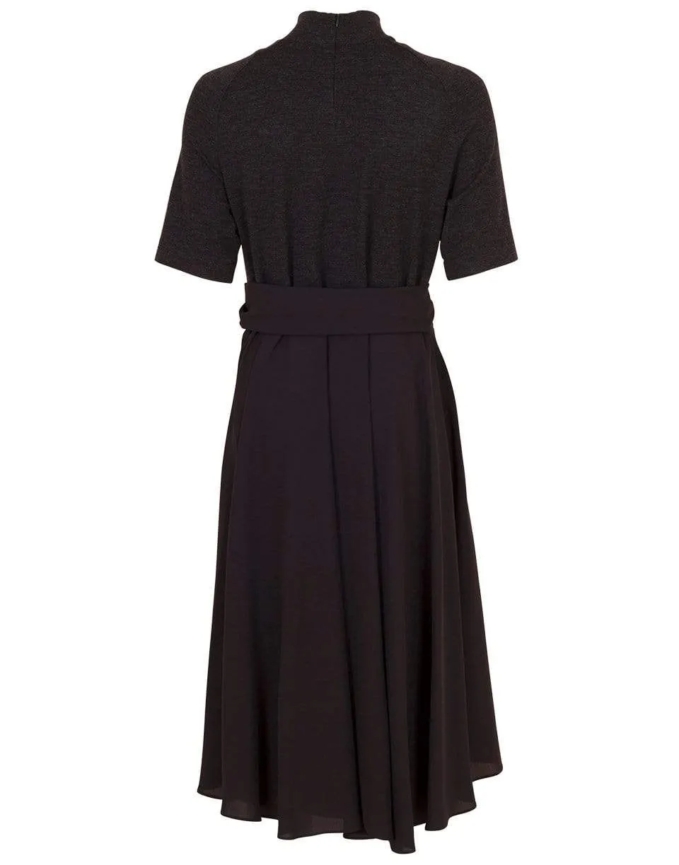 Mixed Media Wrap Dress