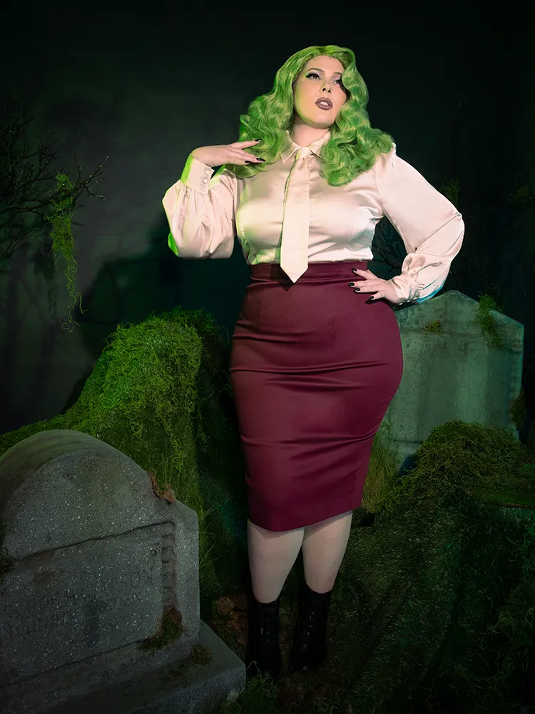 Vamp Suiting Skirt in Burgundy