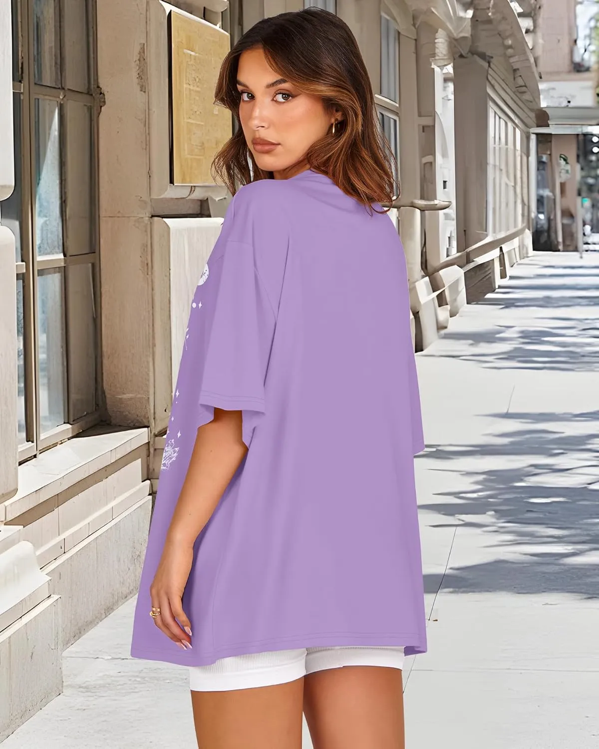Womens Oversized Tshirt Graphic Tees Crew Neck Summer Short Sleeve Loose Fit Tops